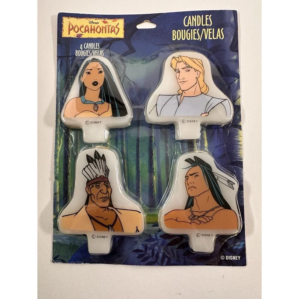 Disney Pocahontas Vintage Cake Topper Candles 8 Candles Total NEW IN PACKAGE